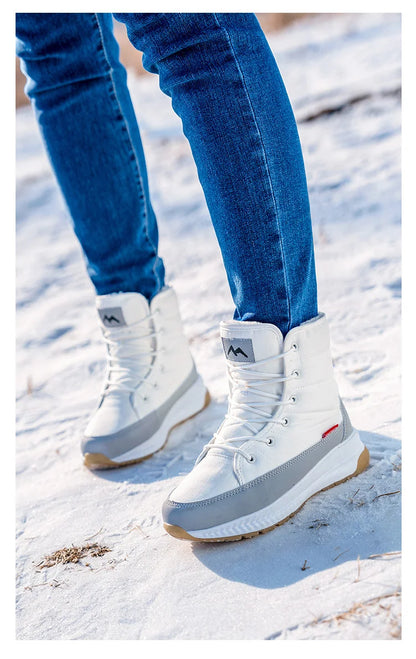 Winter Anti-Slip Velvet Lace Up Snow Boots