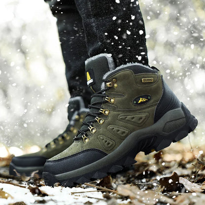 Winter Outdoor Warm Thick-Soled Non-Slip High-Top Hiking Shoes