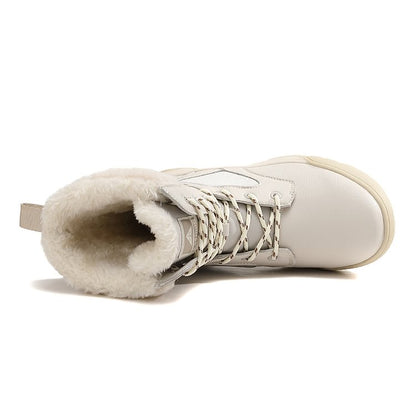Women Anti-slip Fur Warm Waterproof Snow Boots Mid Calf