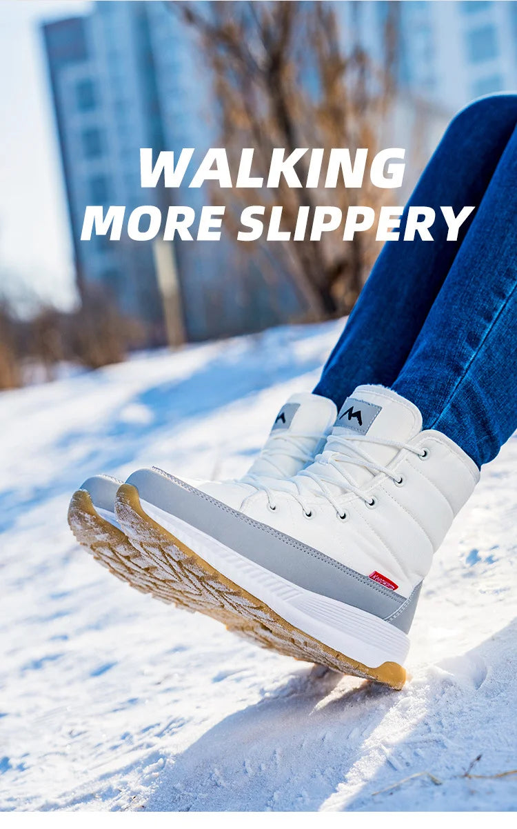 Winter Anti-Slip Velvet Lace Up Snow Boots
