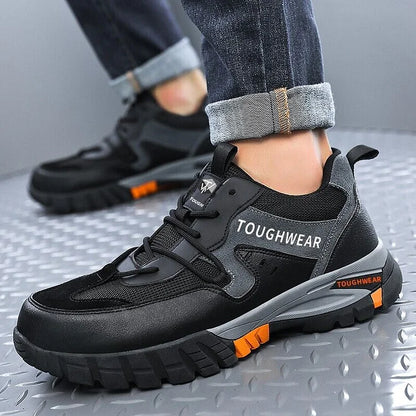 Men’s Black Steel Toe Cap Shoes Ankle Safety Trainers Work Boots