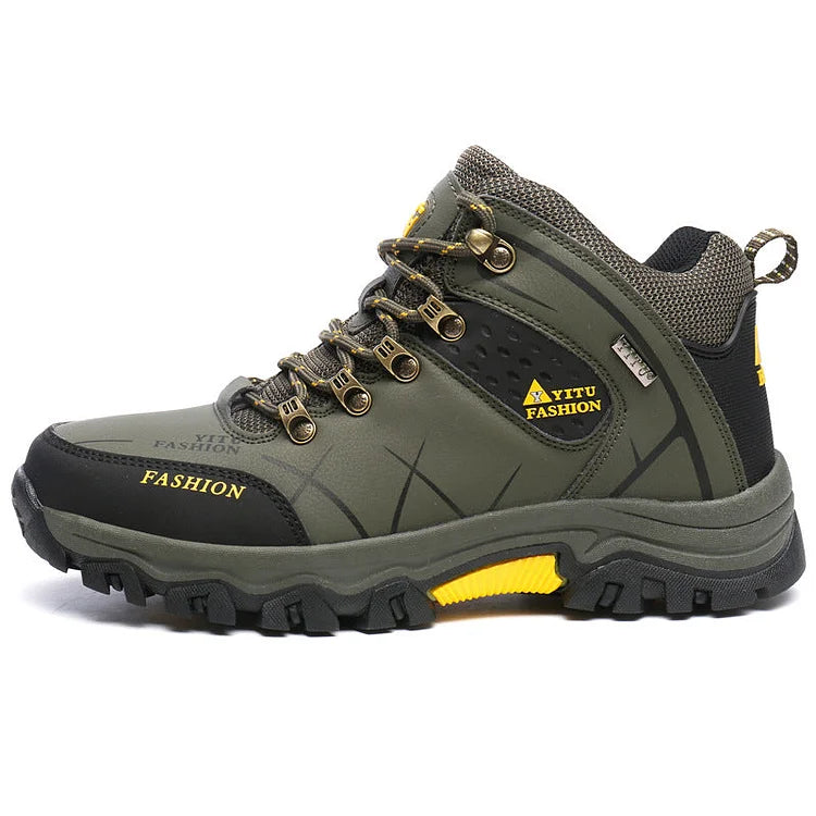 Men's Waterproof Leather Warm Outdoor Hiking Boots Work Shoes Winter Snow Shoes