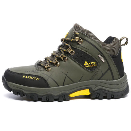 Men's Waterproof Leather Warm Outdoor Hiking Boots Work Shoes Winter Snow Shoes