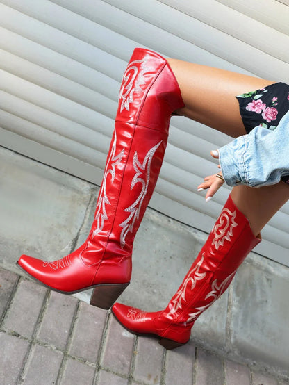 Tall Cowboy Boots - Faded Style