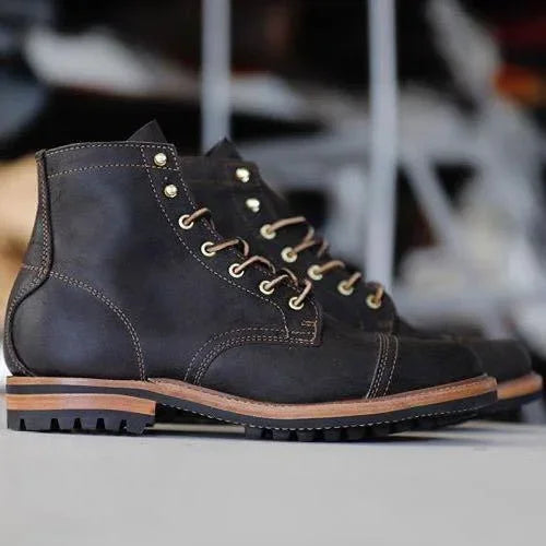 Retro Low Heel Men's Casual All-Match Men's Short Boots