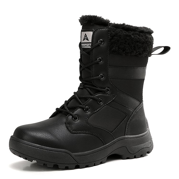 Women Anti-slip Fur Warm Waterproof Snow Boots Mid Calf