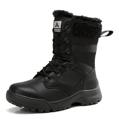 Women Anti-slip Fur Warm Waterproof Snow Boots Mid Calf