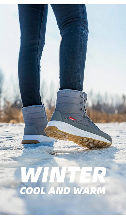 Winter Anti-Slip Velvet Lace Up Snow Boots