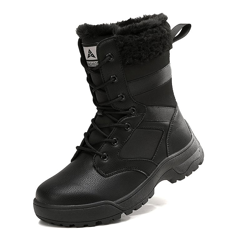 Women Anti-slip Fur Warm Waterproof Snow Boots Mid Calf