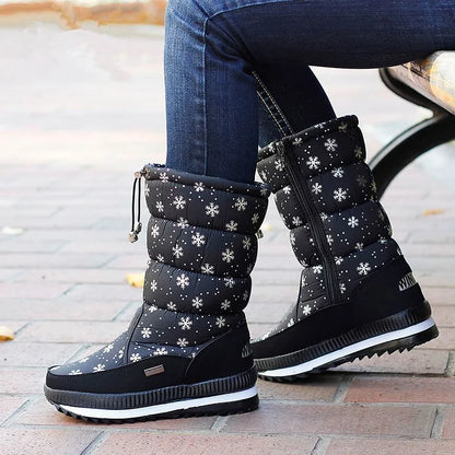 Non Slip Ankle Snow Booties Faux Fur Mid Calf Warm Boots