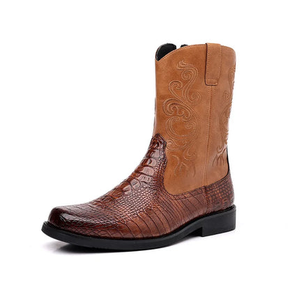 Vintage Snakeskin Cowboy Boots For Men