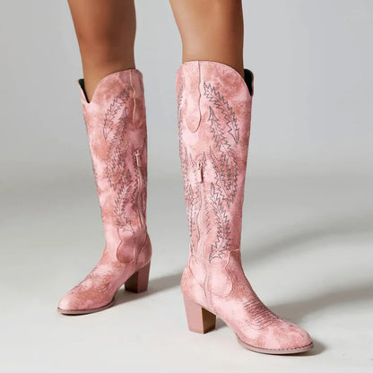Tall Cowboy Boots - Faded Style