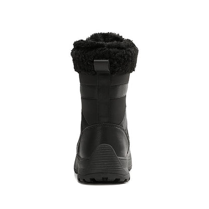 Women Anti-slip Fur Warm Waterproof Snow Boots Mid Calf