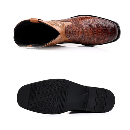 Vintage Snakeskin Cowboy Boots For Men