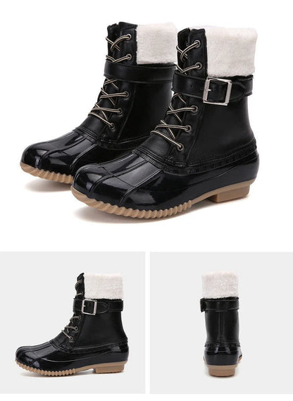 Retro Warm Faux Wool Duck Boots