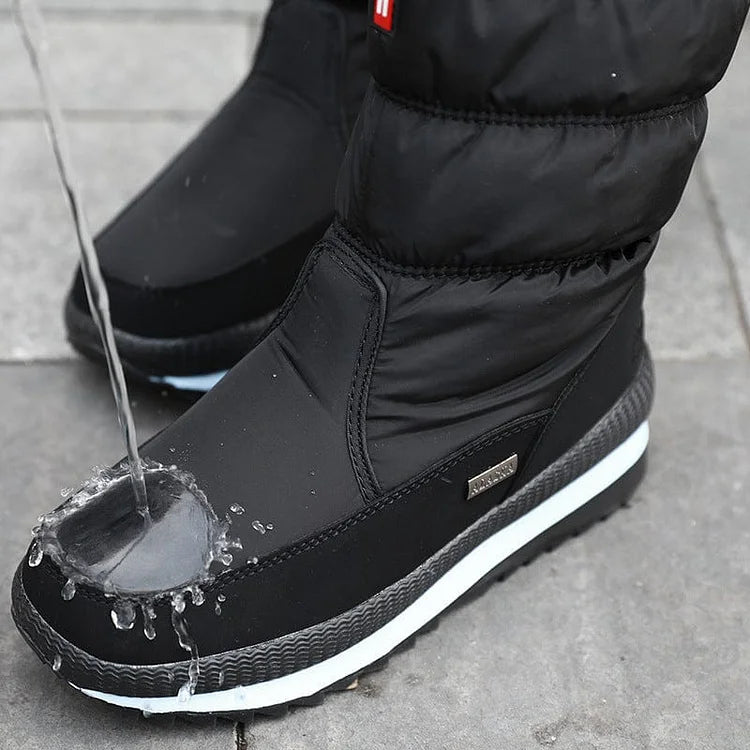 Non Slip Ankle Snow Booties Faux Fur Mid Calf Warm Boots
