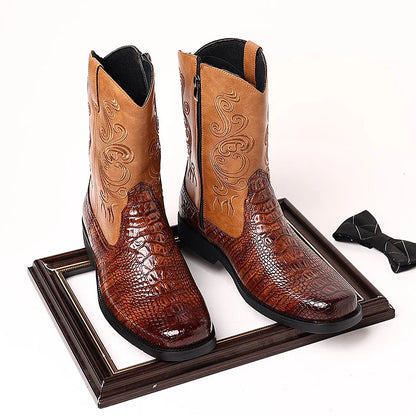Vintage Snakeskin Cowboy Boots For Men