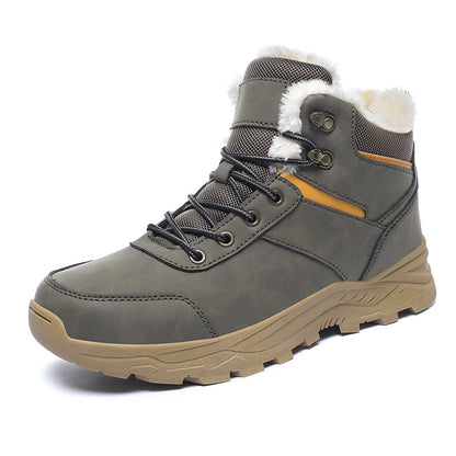 Waterproof Winter Boots Fleece-Lined Thickened Men's High-Top Snow Boots