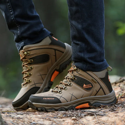 Men's Waterproof Leather Warm Outdoor Hiking Boots Work Shoes Winter Snow Shoes