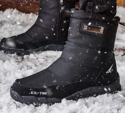 Men's Winter Outdoor Thickened Warm Waterproof Anti-Slip High-Top Snow Boots