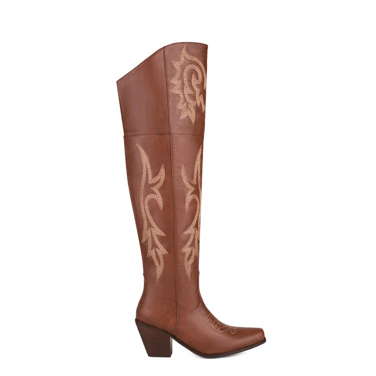Tall Cowboy Boots - Faded Style