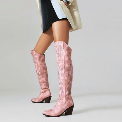 Tall Cowboy Boots - Faded Style