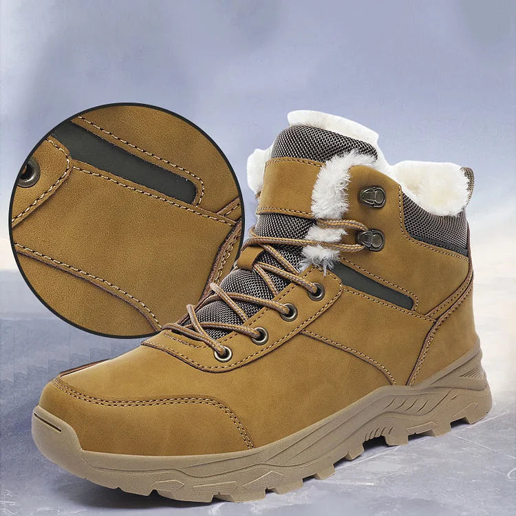 Waterproof Winter Boots Fleece-Lined Thickened Men's High-Top Snow Boots