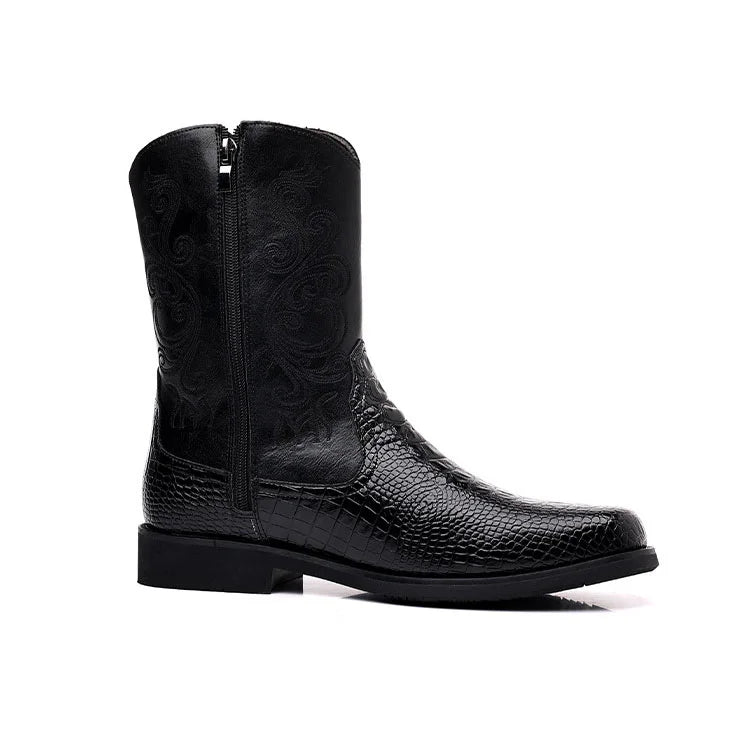 Vintage Snakeskin Cowboy Boots For Men
