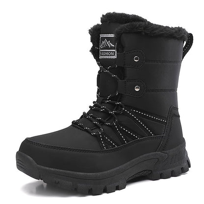 Women Anti-slip Fur Warm Waterproof Snow Boots Mid Calf
