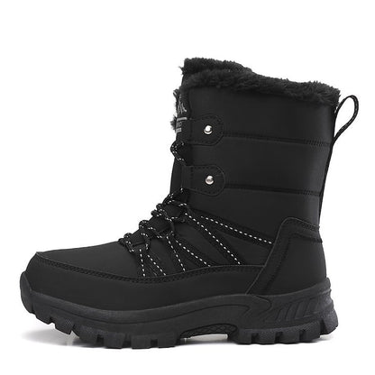 Women Anti-slip Fur Warm Waterproof Snow Boots Mid Calf