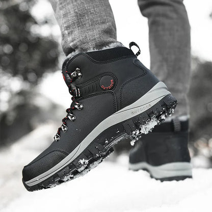 Orthopedic Men's Winter Outdoor Sports Lace Up Hiking Snow Boots
