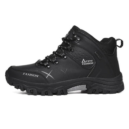 Men's Waterproof Leather Warm Outdoor Hiking Boots Work Shoes Winter Snow Shoes
