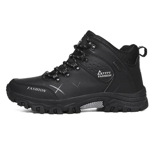 Men's Waterproof Leather Warm Outdoor Hiking Boots Work Shoes Winter Snow Shoes