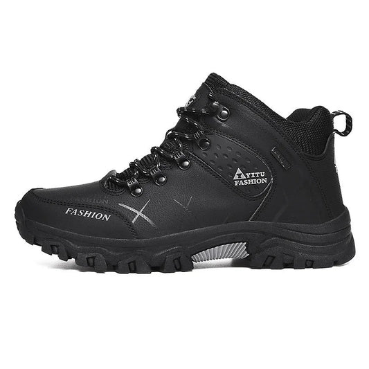 Men's Waterproof Leather Warm Outdoor Hiking Boots Work Shoes Winter Snow Shoes