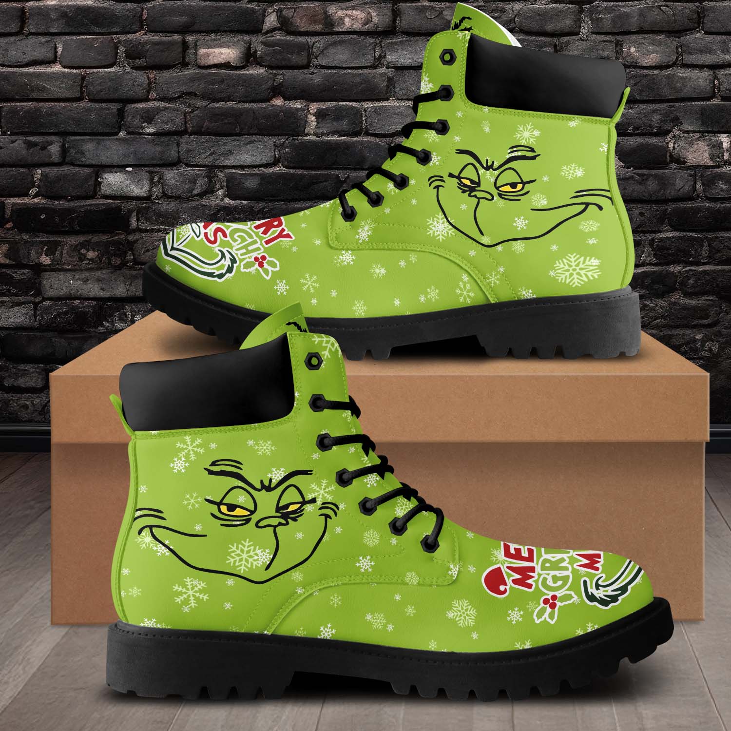 Footwearstorm The Grinch x Christmas Boots Shoes For Men And Women 1