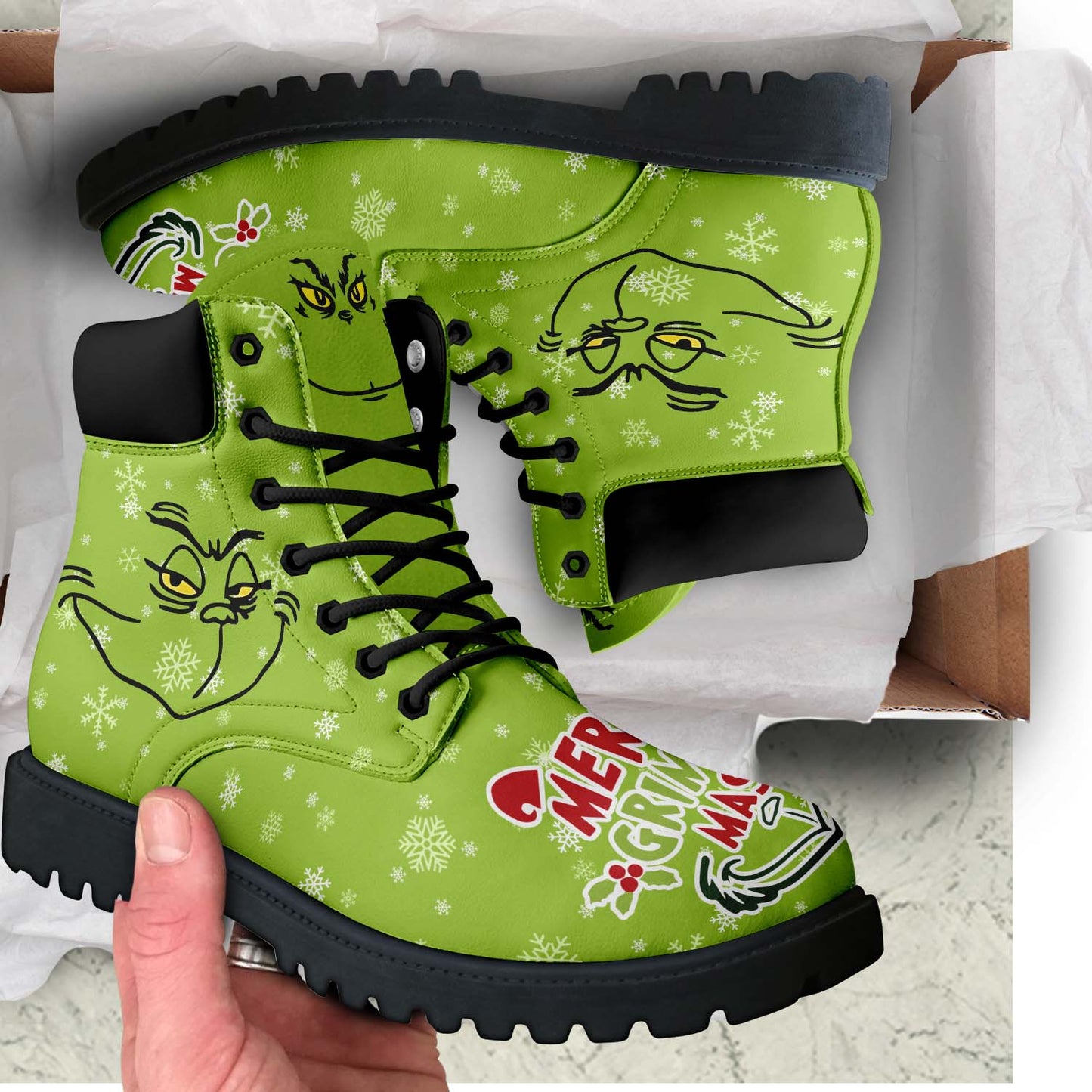 Footwearstorm The Grinch x Christmas Boots Shoes For Men And Women 1
