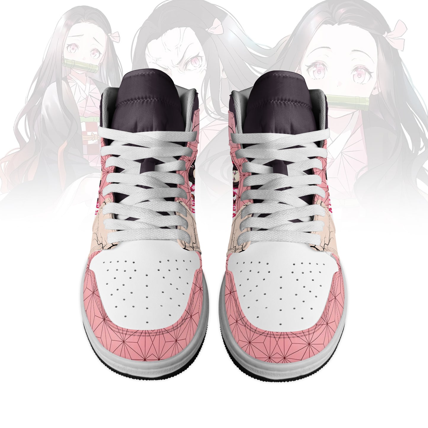 Footwearstorm Kimetsu No Yaiba x Kamado Nezuko AJ1 High Sneakers Shoes For Men And Women 1