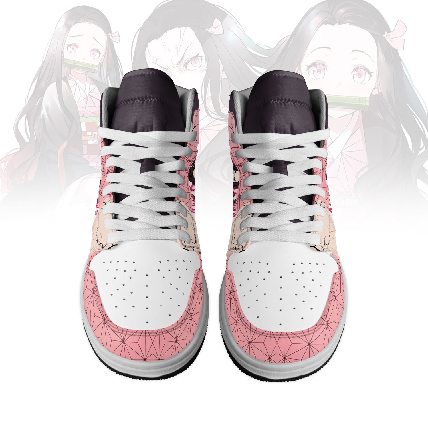 Footwearstorm Kimetsu No Yaiba x Kamado Nezuko AJ1 High Sneakers Shoes For Men And Women 1