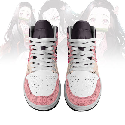 Footwearstorm Kimetsu No Yaiba x Kamado Nezuko AJ1 High Sneakers Shoes For Men And Women 1