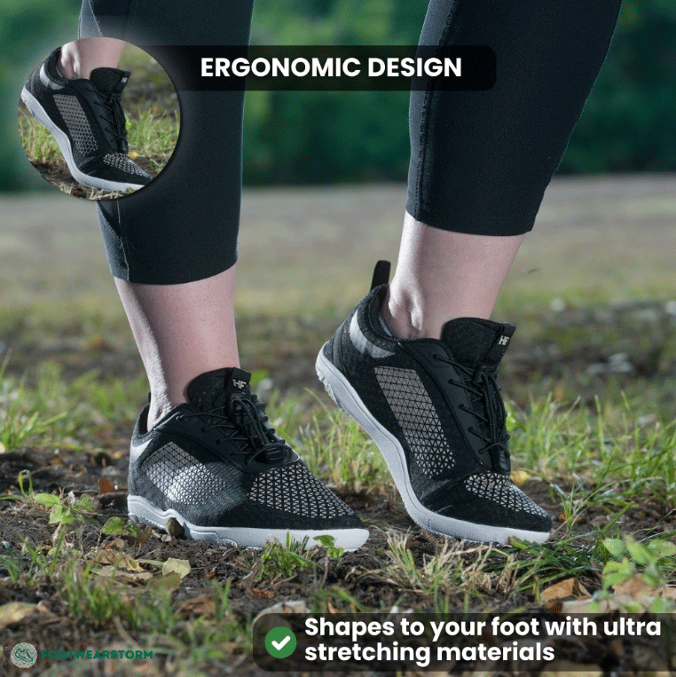 Ergonomic & Supportive Barefoot Hike Footwear - Black