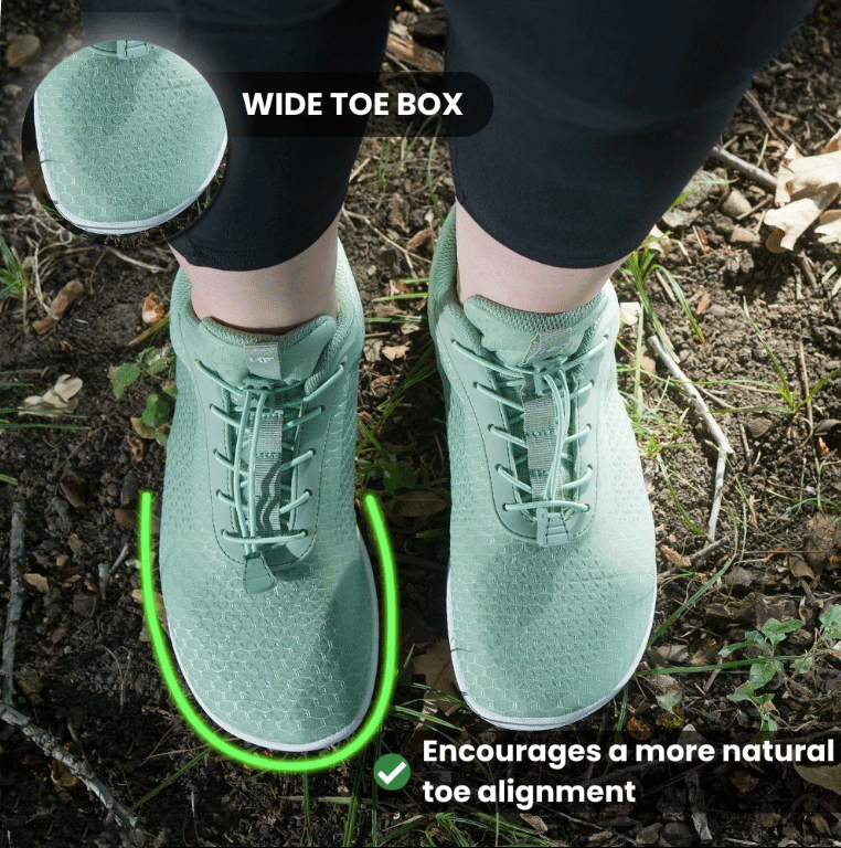 Ergonomic & Supportive Barefoot Hike Footwear - Green