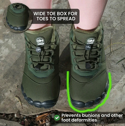 Slip Resistant & Waterproof Barefoot Hike Footwear - Green