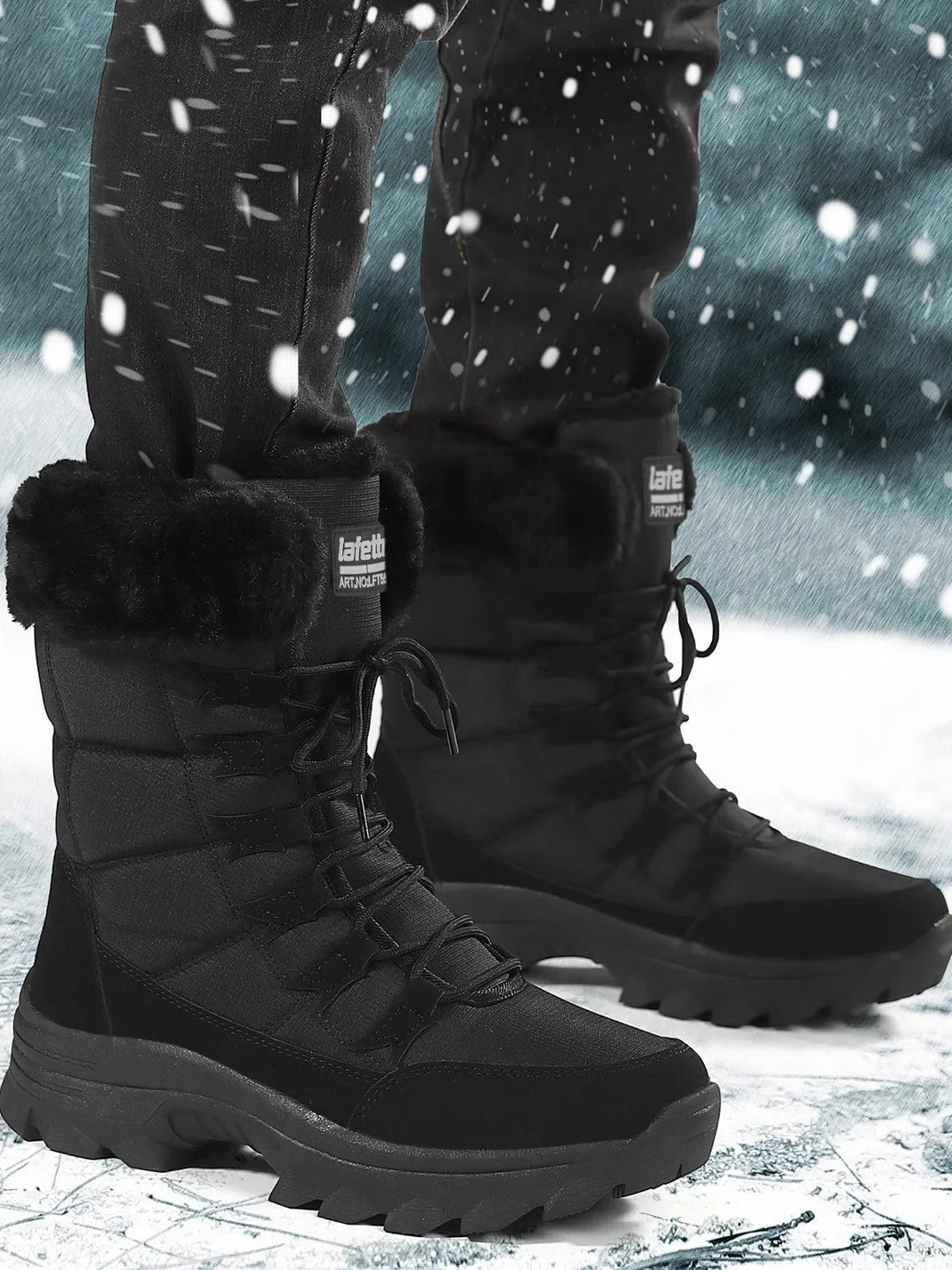 Women's Orthotic Shoes Winter Boots - Black