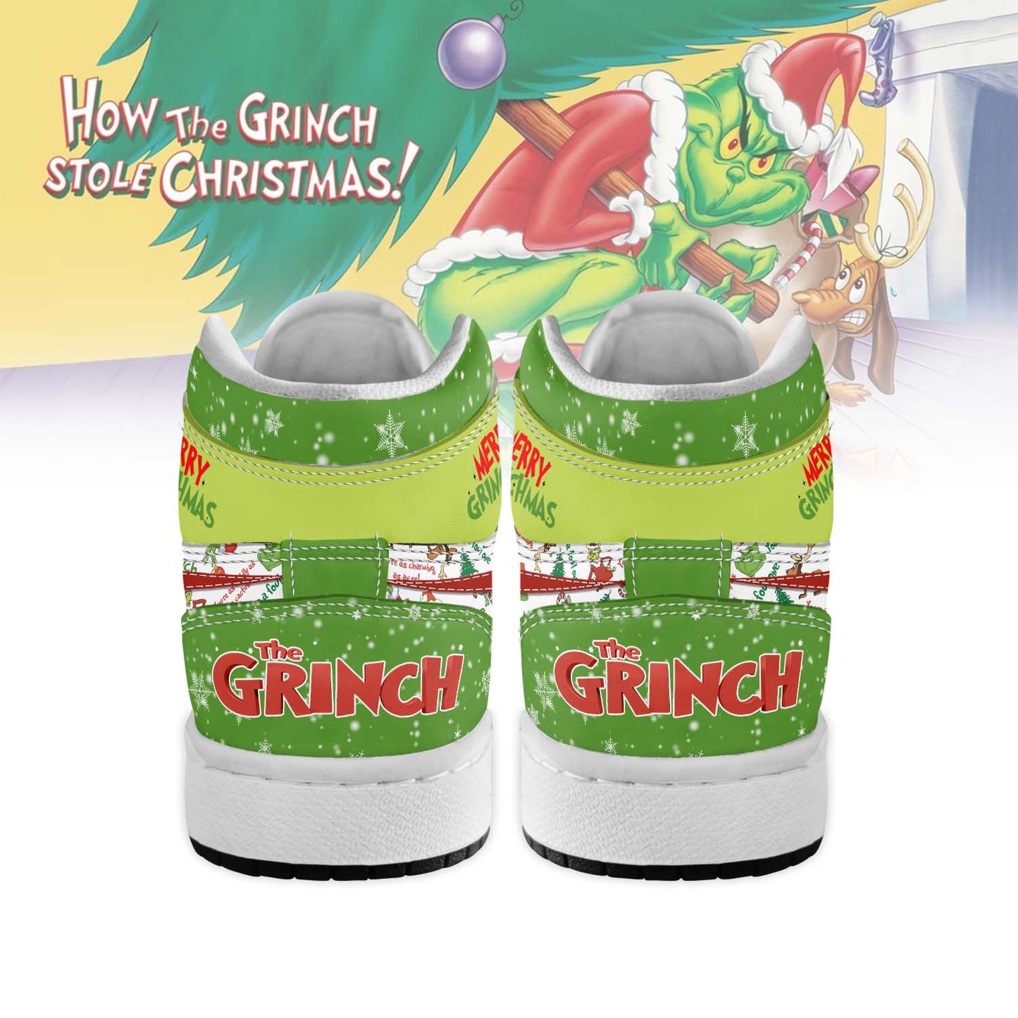 Footwearstorm The Grinch x Christmas AJ1 High Sneakers Shoes For Men And Women 1