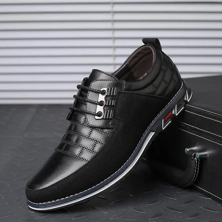 Men's Casual Leather Shoes British Lace Up Business Classic Loafers Oxford Comfortable Breathable Driving Office