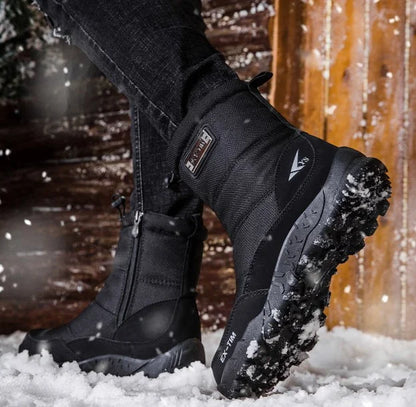 Men's Winter Outdoor Thickened Warm Waterproof Anti-Slip High-Top Snow Boots