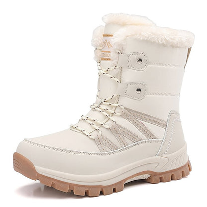Women Anti-slip Fur Warm Waterproof Snow Boots Mid Calf