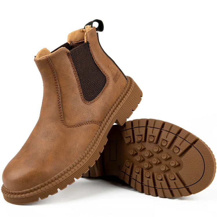Waterproof Slip-On Steel Toe Boots
