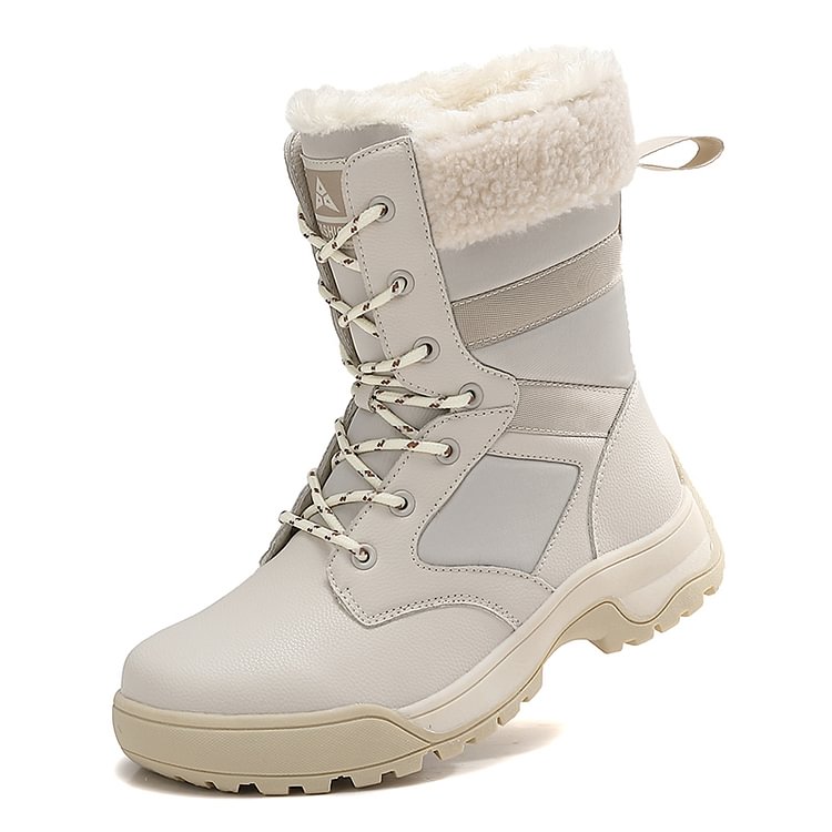 Women Anti-slip Fur Warm Waterproof Snow Boots Mid Calf