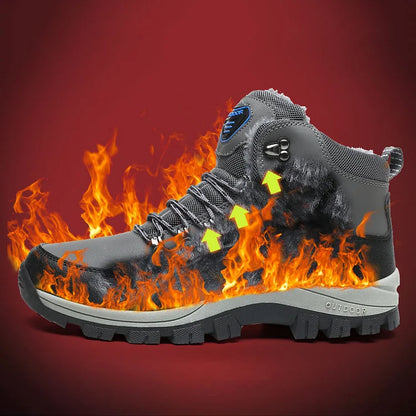 Orthopedic Men's Winter Outdoor Sports Lace Up Hiking Snow Boots